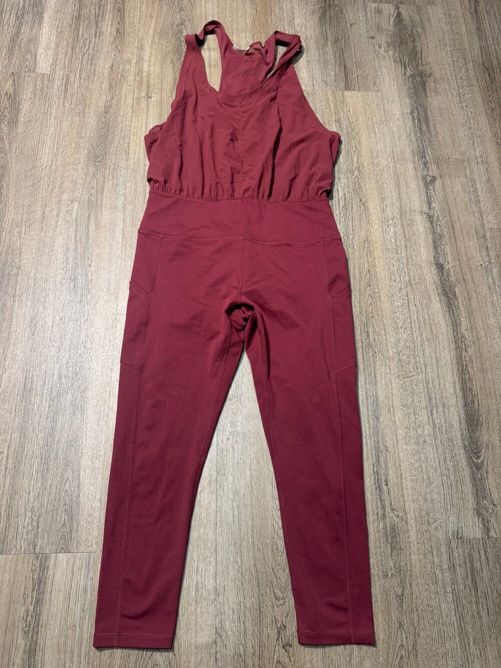 Free People Movement Women's Burgundy Eyes on the Prize Jumpsuit